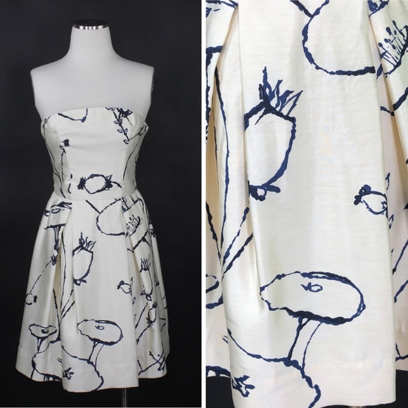 Jill Stuart Dresses & Skirts - Jill Stuart Ivory Silk Strapless Cocktail Dress 2
